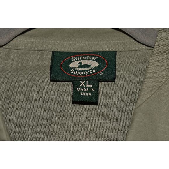 STILLWATER SUPPLY CO. NEW $60 Slub Button Down Cotton Shirt‎ Olive Men's XL - Picture 4 of 4